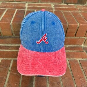NEW ERA Atlanta Braves Denim Wash Adjustable Hat LIKE NEW !!